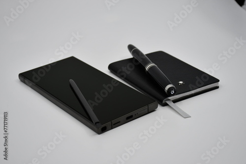 Luxury Smartphone and luxury notebook with pen