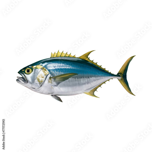 Tuna fish sea fish isolated cut out isolated on transparent background