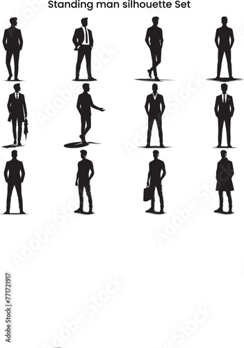 Set of standing man Silhouette