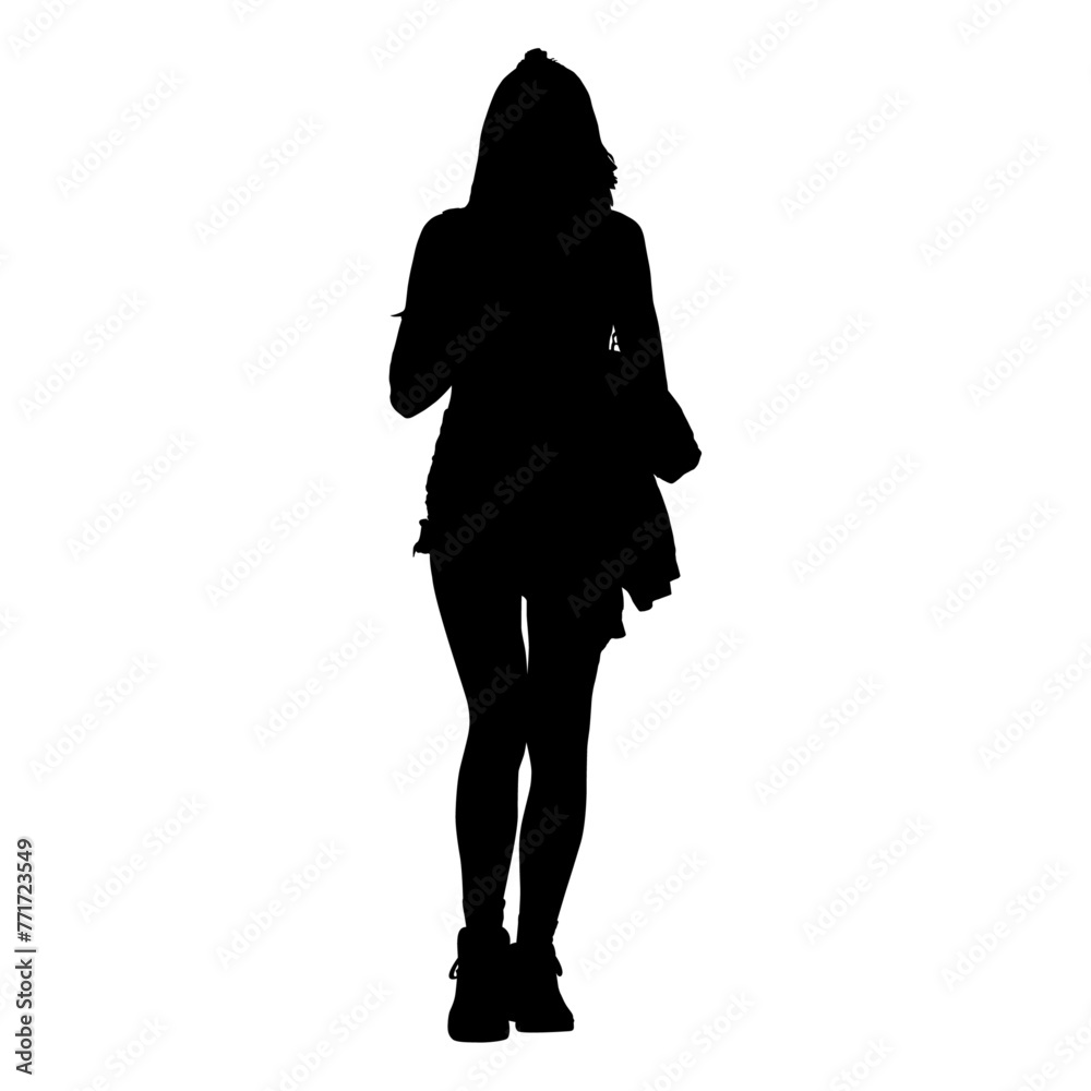Silhouette of a woman in shorts