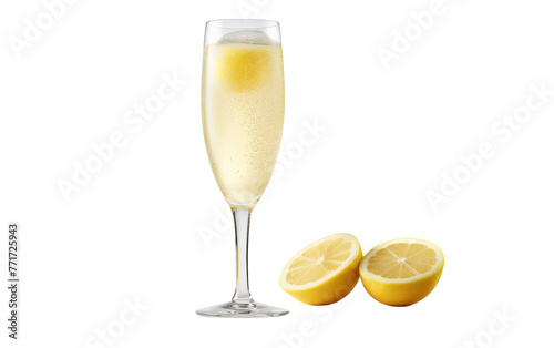 A glass of wine paired with a slice of lemon, creating a sophisticated and refreshing combination