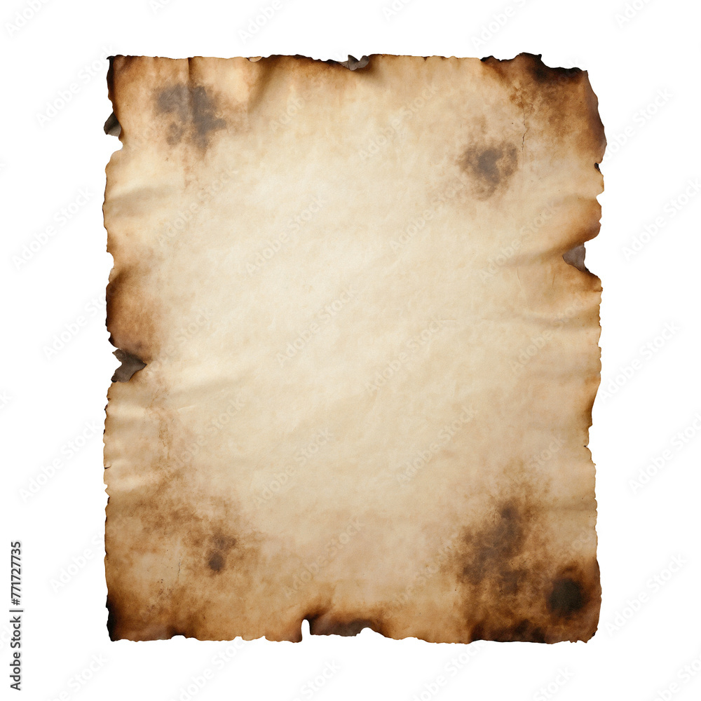 This plain grunge paper features a distressed sheet of parchment with burnt edges, available in high resolution at 4032x4032 pixels. Add a rustic and vintage touch to your projects. 