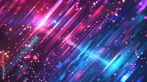Futuristic glowing background, red and blue lines, Abstract light effect. Vector illustration of dynamic space with bright glow.