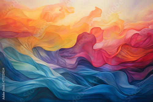 A tapestry of colors unfolds in the sky with the dynamic sunrise gradient. photo