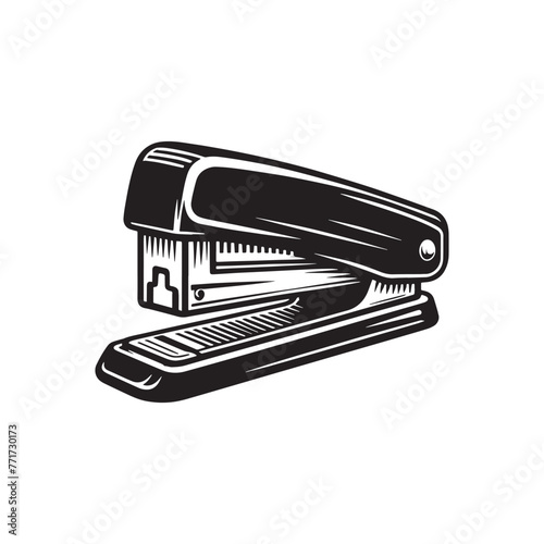 Stapler Silhouettes, Vintage Styled Stapler Art, Black and White Stapler Silhouettes, Durable Stapler Vector PNG, Classic Stapler Illustration
