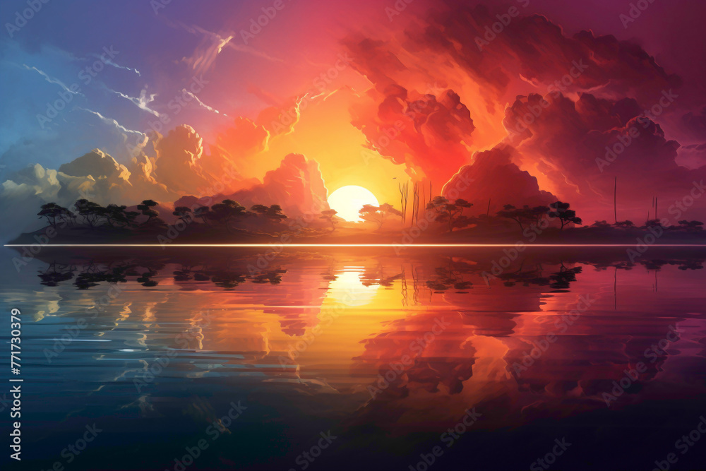 Take a moment to reflect on the beauty of life illuminated by the dynamic sunrise gradient.