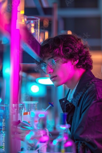 Woman Conducting Experiments in Laboratory