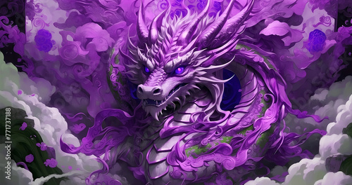 Beautiful ancient mythical dragon art background