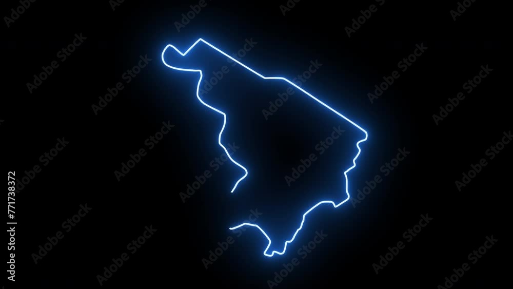map of Matola in mozambique with glowing neon effect
