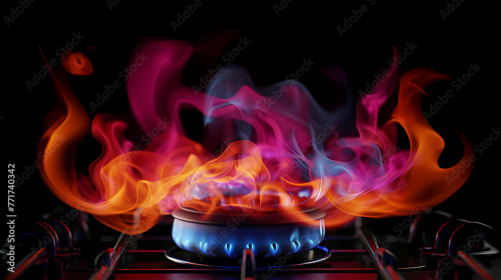 Fototapeta premium gas stove flame