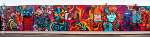 Embark on a journey of discovery through the dynamic streetscape adorned with vibrant street art murals.