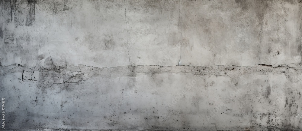 Obraz premium A detailed shot of a grey concrete wall showcasing a unique pattern and texture, resembling an artistic piece of flooring or wood grain