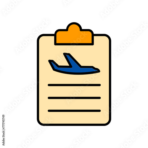 list of planes. lineal color icon