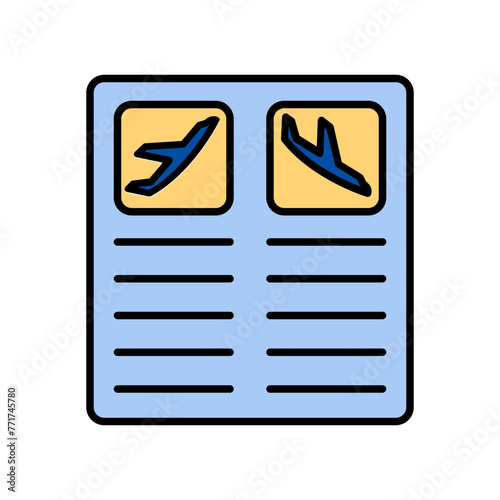 departure time icon. lineal color icon