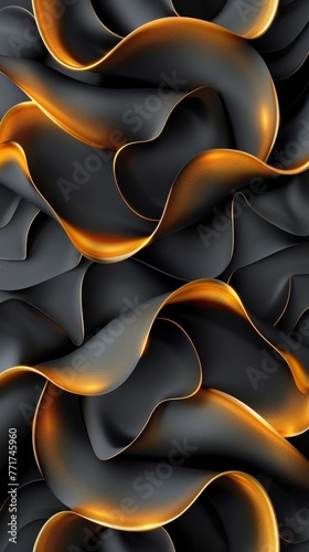 Black Background With Gold Swirls and Stars