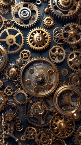 Close-Up of Gold Gears