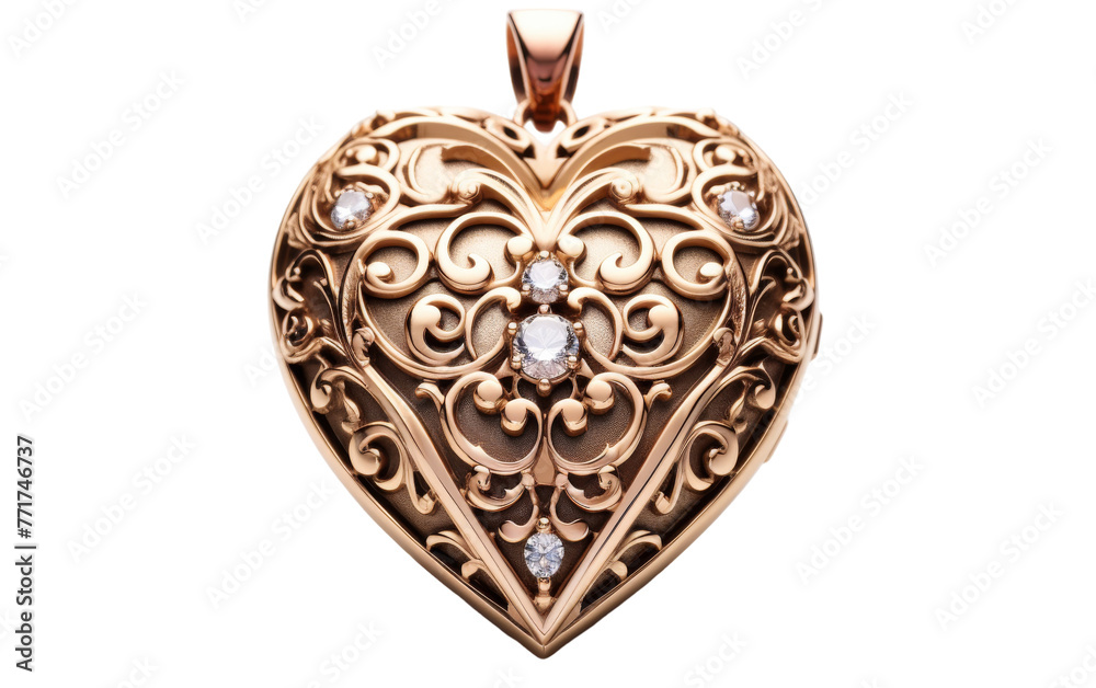 Heart-shaped lock with diamond center, symbolizing everlasting love and commitment