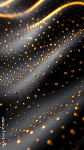 Black Background With Gold Swirls and Stars