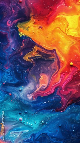 Abstract Painting of Waves and Sunset