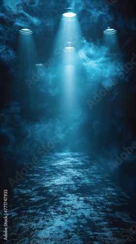 Illuminated Tunnel With Lights