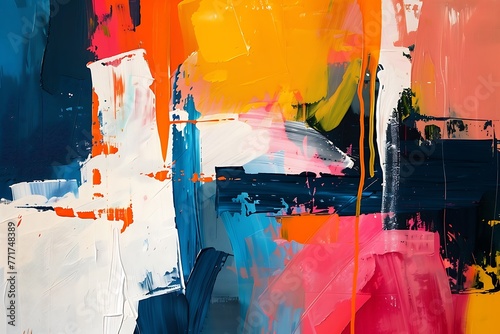 : A captivating, abstract painting that features a series of bold brushstrokes