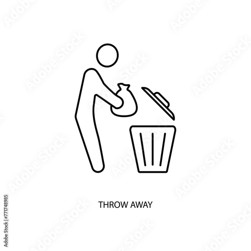throw away concept line icon. Simple element illustration. throw away concept outline symbol design.