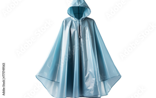 A mysterious figure in a flowing blue hooded cloak walks through a moonlit forest