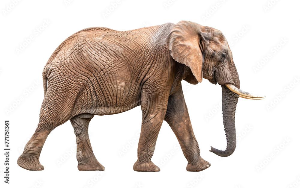 Fototapeta premium African elephant on transparent or white background