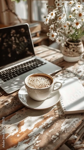 Cup of Coffee on Wooden Table