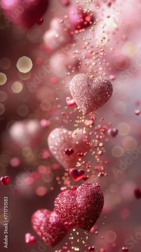 Many Hearts Close-Up on Cloth