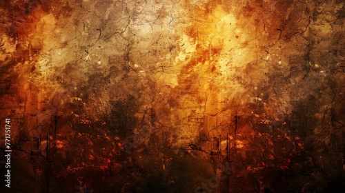 Abstract grunge background with vibrant orange and golden hues. Artistic concept for creative design, backdrop, or wallpaper