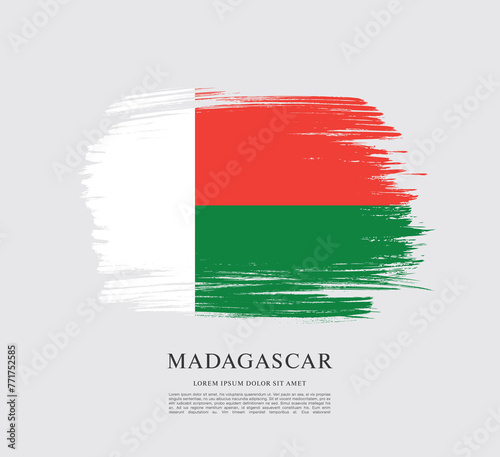 Flag of Madagascar, vector illustration 