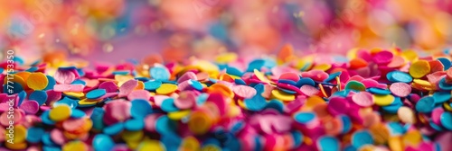 a bunch of colorful confetti is floating in the air. Generative AI