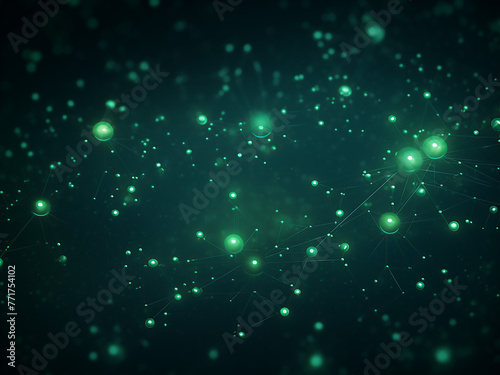 A sea of galaxies green in the vast cosmos. AI Generation. © Llama-World-studio