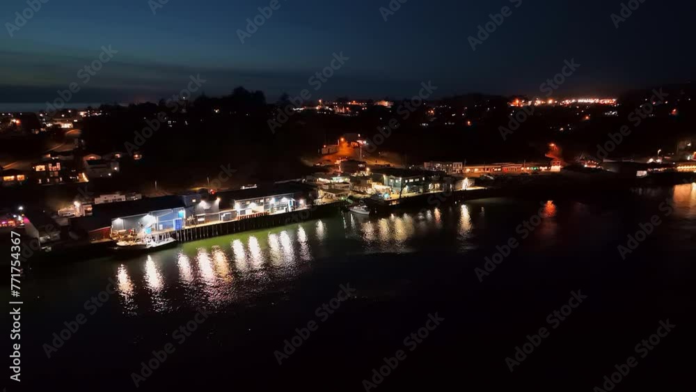 Dusk Falls onto Yaquina Bay Oregon Bayfront Fishing Industry 1 Dusk Falls onto Yaquina Bay Oregon Bayfront Fishing Industry 1