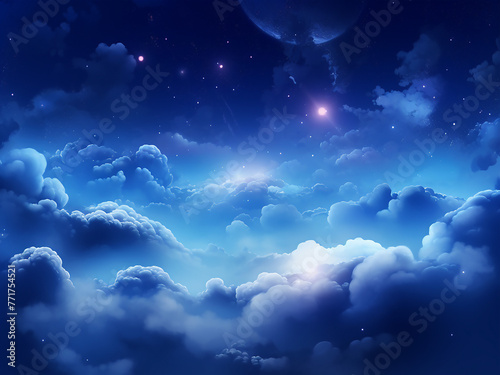 Transcendent Space Clouds Fill the Galaxy. AI Generation. © Llama-World-studio