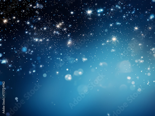 Star cluster blue gleaming in the depths of space. AI Generation.