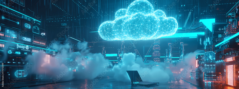 Fototapeta premium Technological Aurora: The Cloud Computing Phenomenon