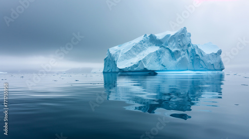 beautiful huge iceberg in calm sea