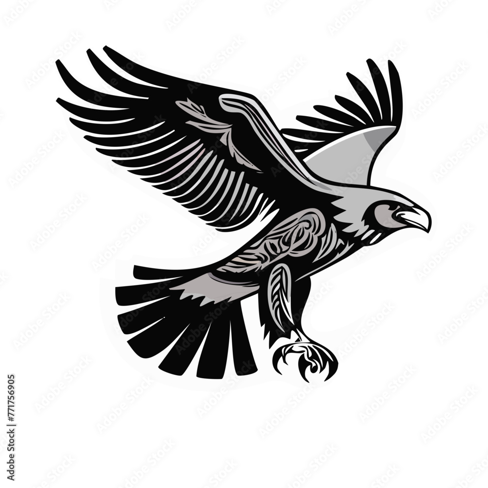 Black and gray eagle