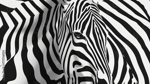 Abstract Zebra Stripe Pattern Close-Up