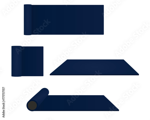 Blue exercise mat. vector illustration