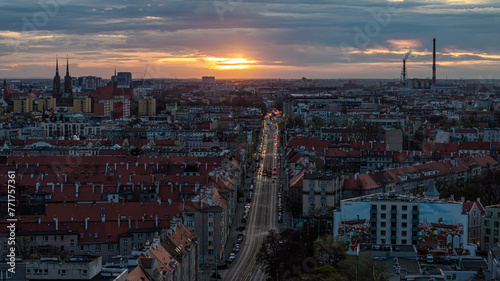 Pocztówka z miasta Wroclawia z powietrza photo