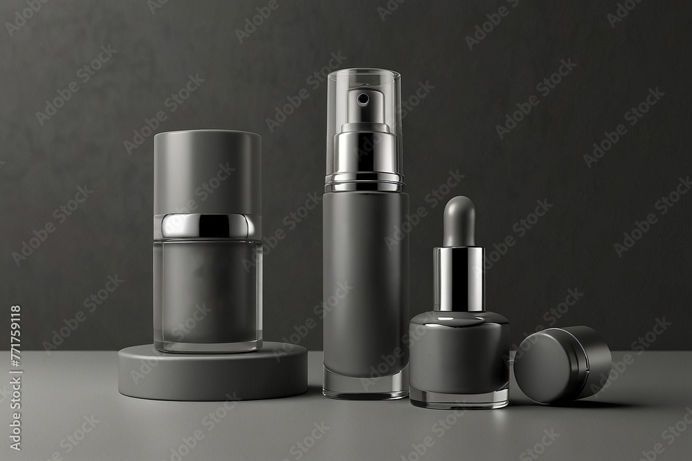3D Product Design gray mockup for beauty 3D Product Design gray mockup for beauty