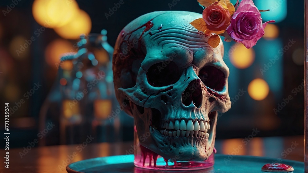 Creative presentation of Zombie Cocktail Creative presentation of Zombie Cocktail
