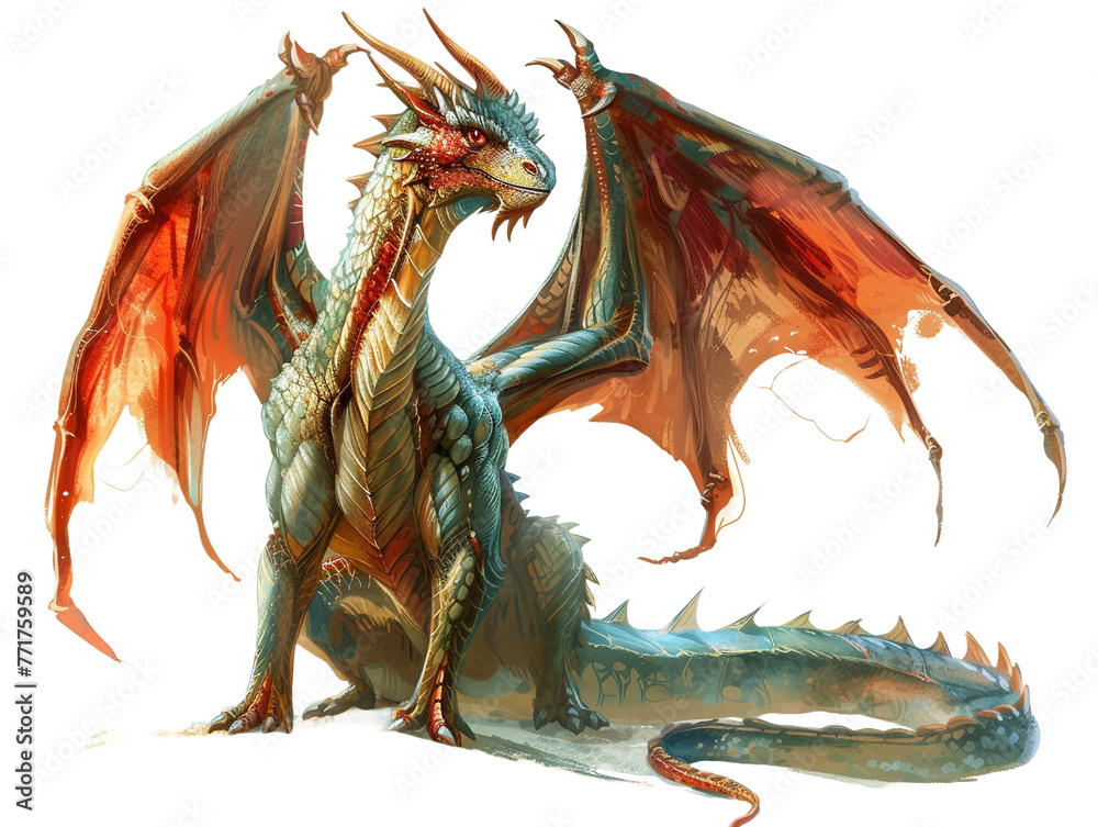Phantasy dragon on transparent or white background Phantasy dragon on transparent or white background