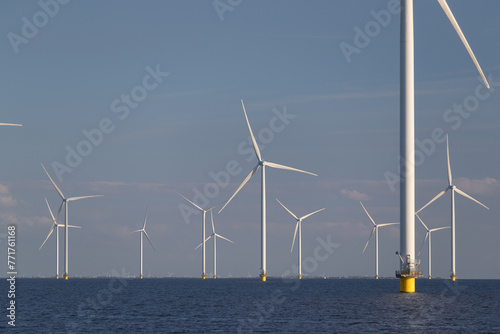 Windturbines in the water producing alternative green energy