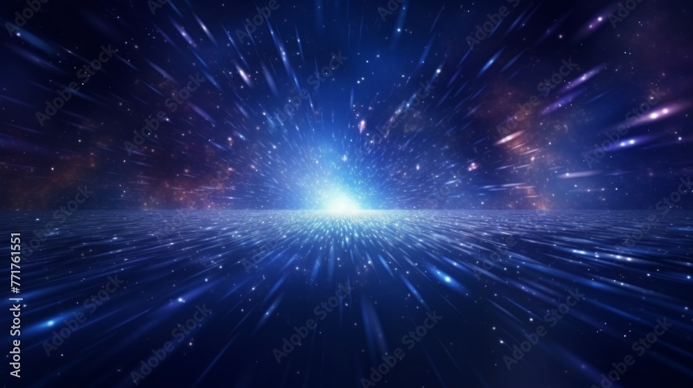 Abstract Particle Moving In The Sci-fi Space Wallpaper, Background - obrazy, fototapety, plakaty 