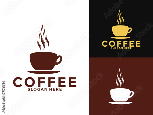 Coffee Hot Drink logo vector  Cafe Logo Design Template