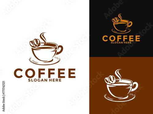 Coffee Hot Drink logo vector, Cafe Logo Design Template